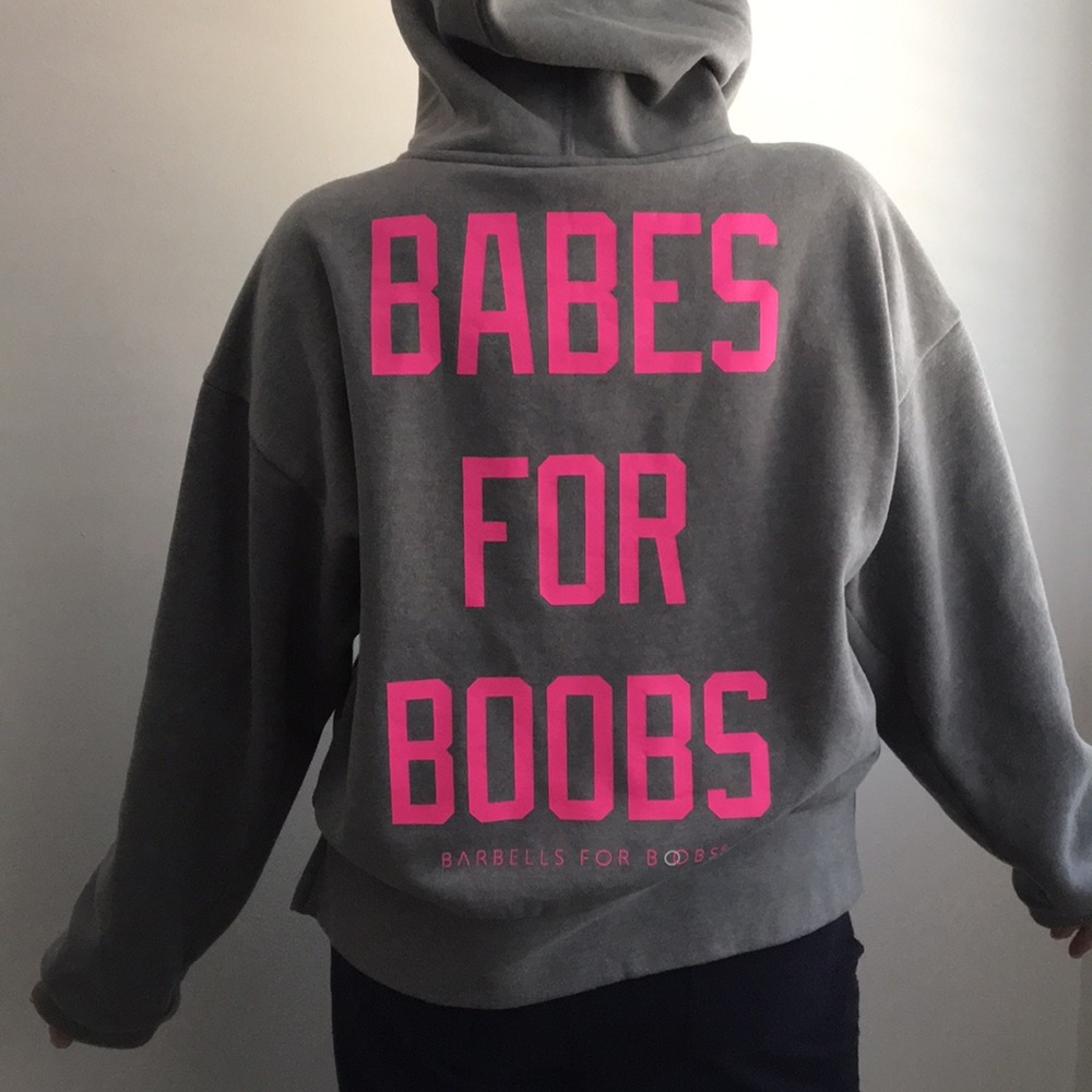 🎀Puma Gray Hoodie with Pink Logo